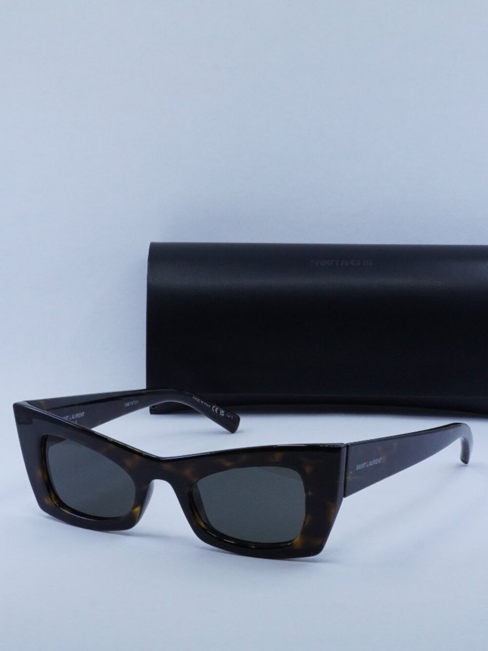 Saint Laurent SL702 002 Cat Eye Sunglasses - Havana / Grey